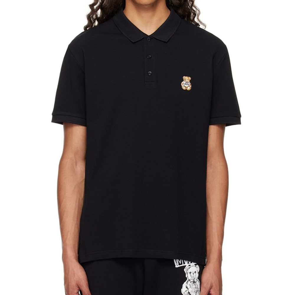 NWT Moschino black polo with Teddy logo